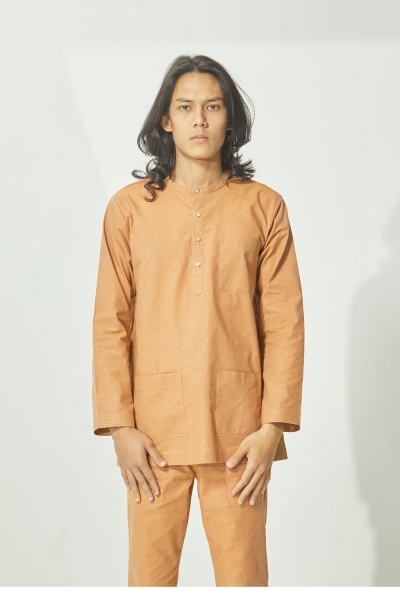 Baju Melayu Cekak Musang Gara, Medium Orange